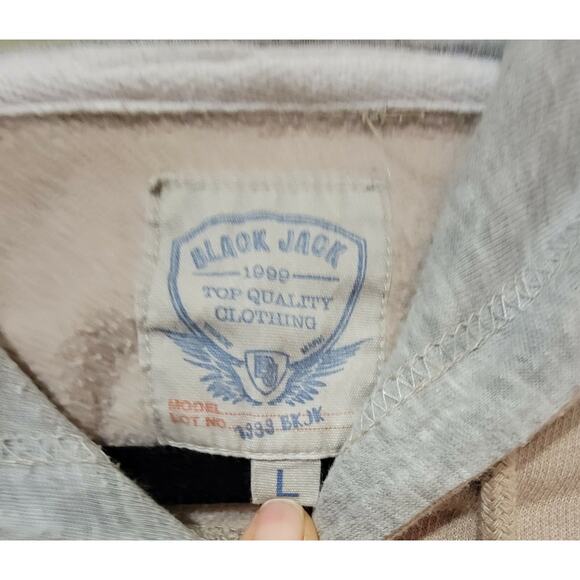 Women's Black Jack Color Block and Stripes Hoodie, Size Large - Picture 2 of 5